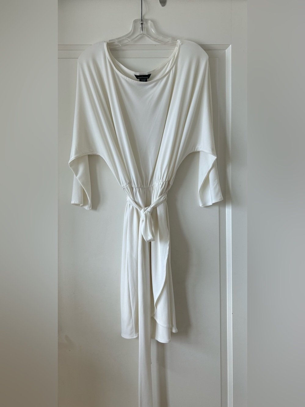 Moda International Ivory Tie-Waist Robe with Dolman Sleeves
